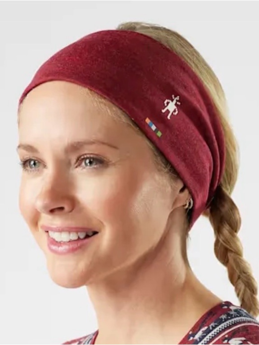 Merino 250 Pattern Reversible Headband – Sangria Heather